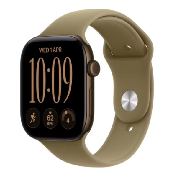 Apple Watch Series 12 GPS 46mm Dark Bronze Aluminium Case with Olive Sport Band - M/L MJEU4X/A