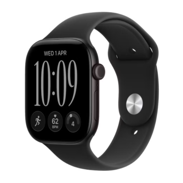 Apple Watch Series 12 GPS 46mm Black Aluminium Case with Black Sport Band - M/L MJEL4X/A