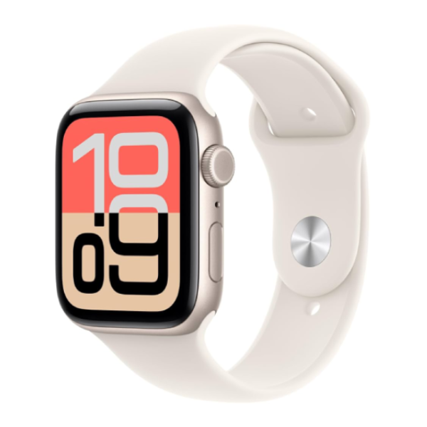 Apple Watch SE 3 GPS 44mm Starlight Aluminium Case with Sand Sport Band - S/M MJL34X/A