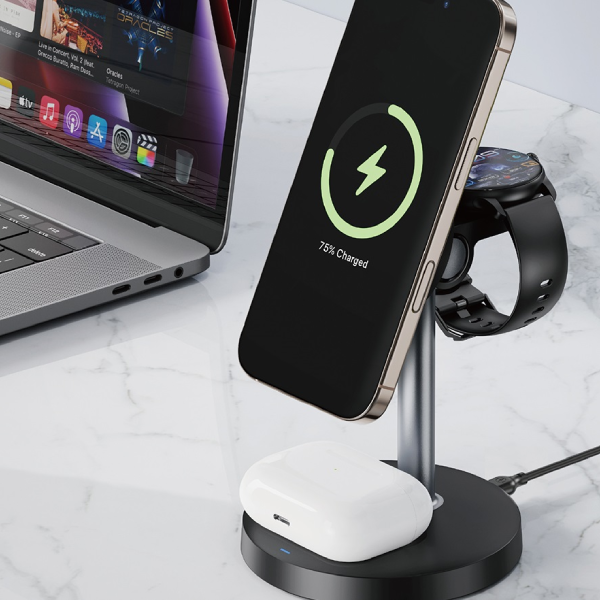  XO CX038 15W 3-in-1 Wireless Charger